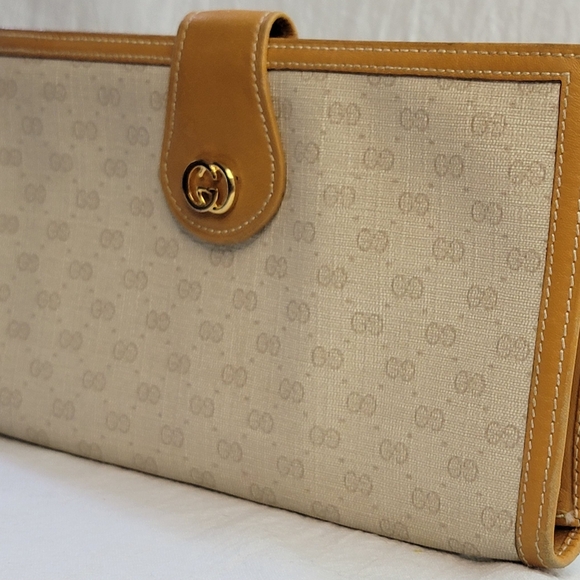 Vintage Gucci Micro GG Continental Leather Wallet Clean Interior - Picture 5 of 15